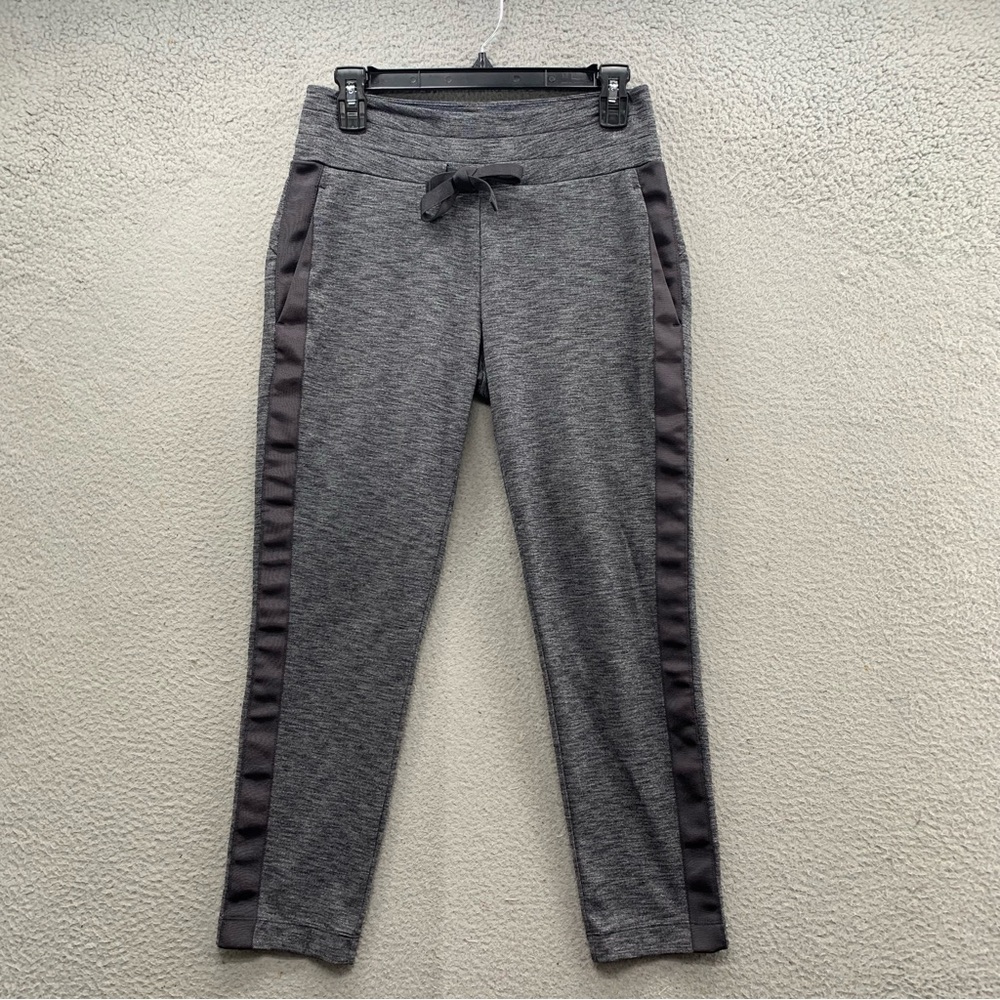 Athleta Charcoal Gray Heather Side Stripe Panel Pull On Leggings Jogger Pants M